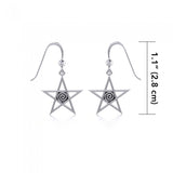 Silver Pentagram Pentacle Earrings TE1177