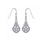 Silver Trinity Knot with Pentacle Earrings TE2734