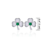 Celtic Shamrock Silver Post Earrings TE2791 - Jewelry