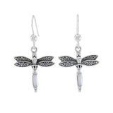 Silver Dragonfly and Gem Earrings TE2810 - Jewelry