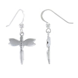 Silver Dragonfly and Gem Earrings TE2810 - Jewelry
