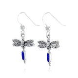 Silver Dragonfly and Gem Earrings TE2810 - Jewelry