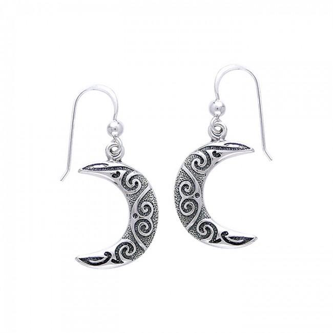 Celtic Spiral Moon Earrings TE2915 - Jewelry