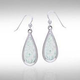 Pear Cabochon Gemstone Silver Earrings TE2942 - Jewelry