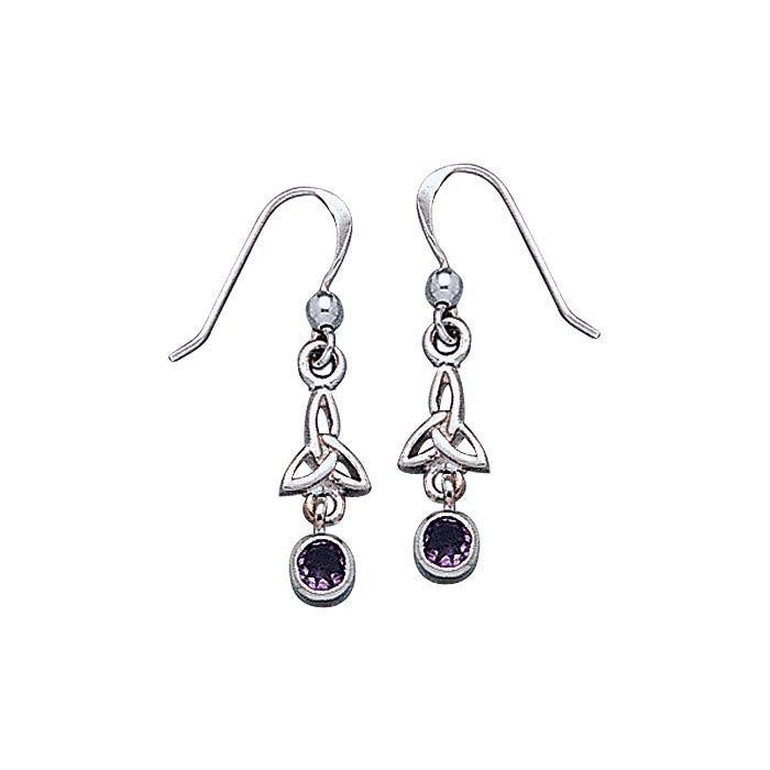 Celtic Knotwork Silver Triquetra Earrings TE865 - Jewelry