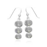 Round Tiered Cabochon Silver Earrings TER039 - Jewelry