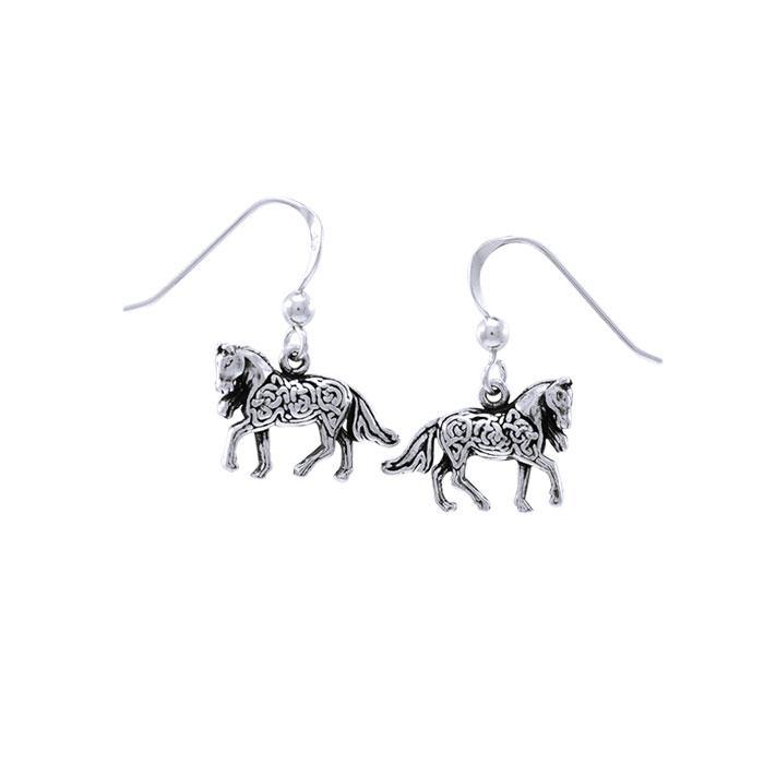 Brigid Ashwood Celtic Horse Silver Earrings TER1399 - Jewelry