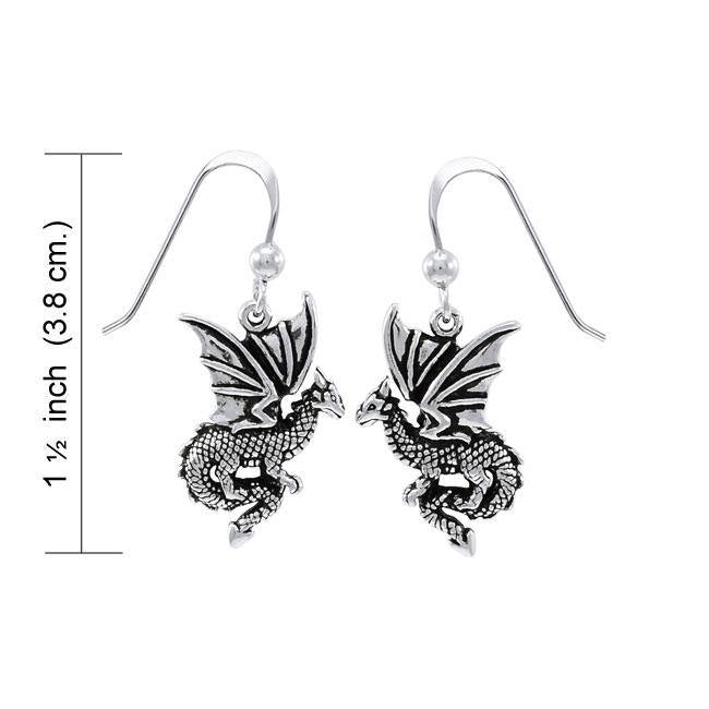 Fantasy Dragon Silver Earring TER1475 - Jewelry