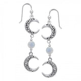 Celtic Knotwork Silver Crescent Moon Earrings TER149 - Jewelry