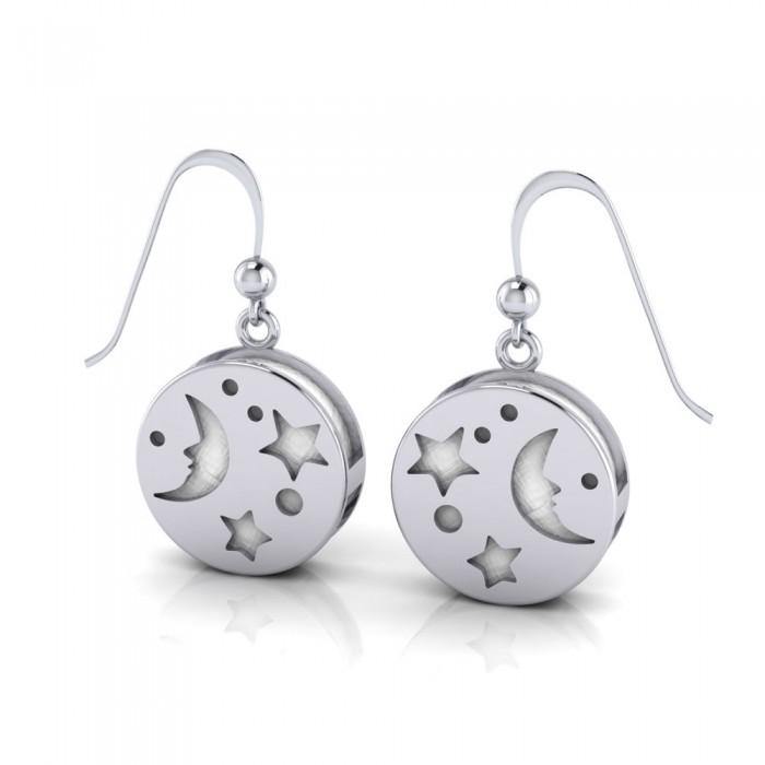 Moon Aromatherapy Sterling Silver Earrings TER1667 - Jewelry