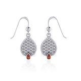 Flower of Life Mandala Silver Earrings with Gemstone TER1687