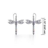 Spiritual Dragonfly Silver Earrings with Chakra Gemstone TER1693 - Jewelry