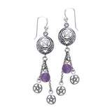 Pentacle Hook Earrings With Beads TER170 - Magicksymbols
