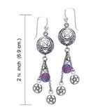 Pentacle Hook Earrings With Beads TER170 - Magicksymbols