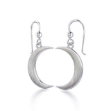 Wish Upon the Enchanting Silver Crescent Moon with Inlaid Earrings TER1743 - Jewelry