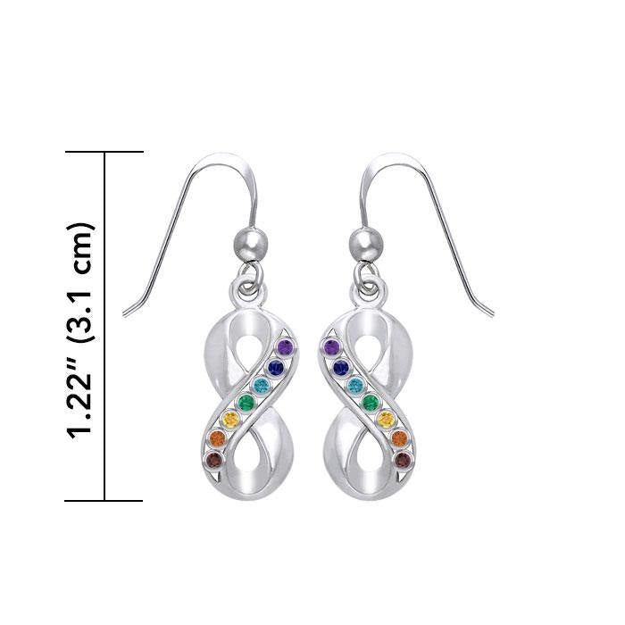 Infinity Silver Earrings with Chakra Gemstone TER1790 - Jewelry