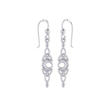 Celtic Moon Woven Design Silver Earrings TER1795 - Jewelry