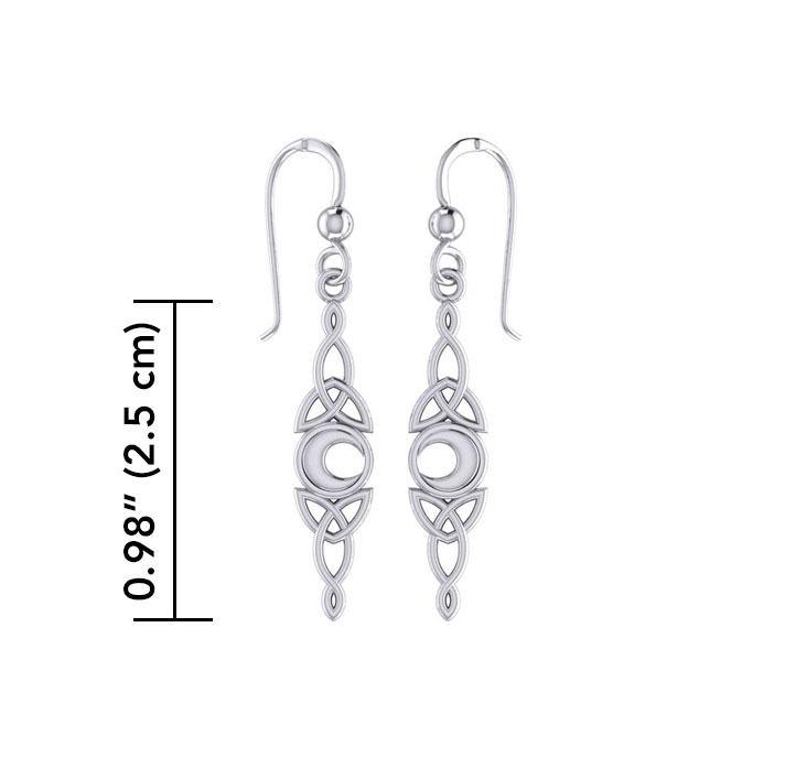 Celtic Moon Woven Design Silver Earrings TER1795 - Jewelry