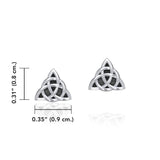 Small Triquetra Silver Post Earrings TER1814 - Jewelry