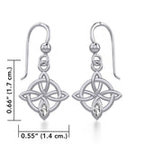 Celtic Quaternary Knot Silver Earrings with Gemstone TER1832 - Jewelry