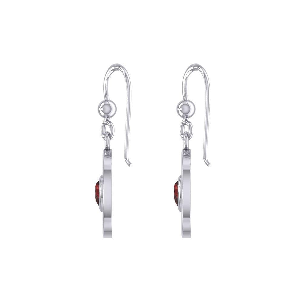 Peace Silver Earrings with Heart Gemstone TER1836 - Jewelry