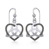 Trinity in Marcasite Heart Silver Earrings TER1840 - Jewelry