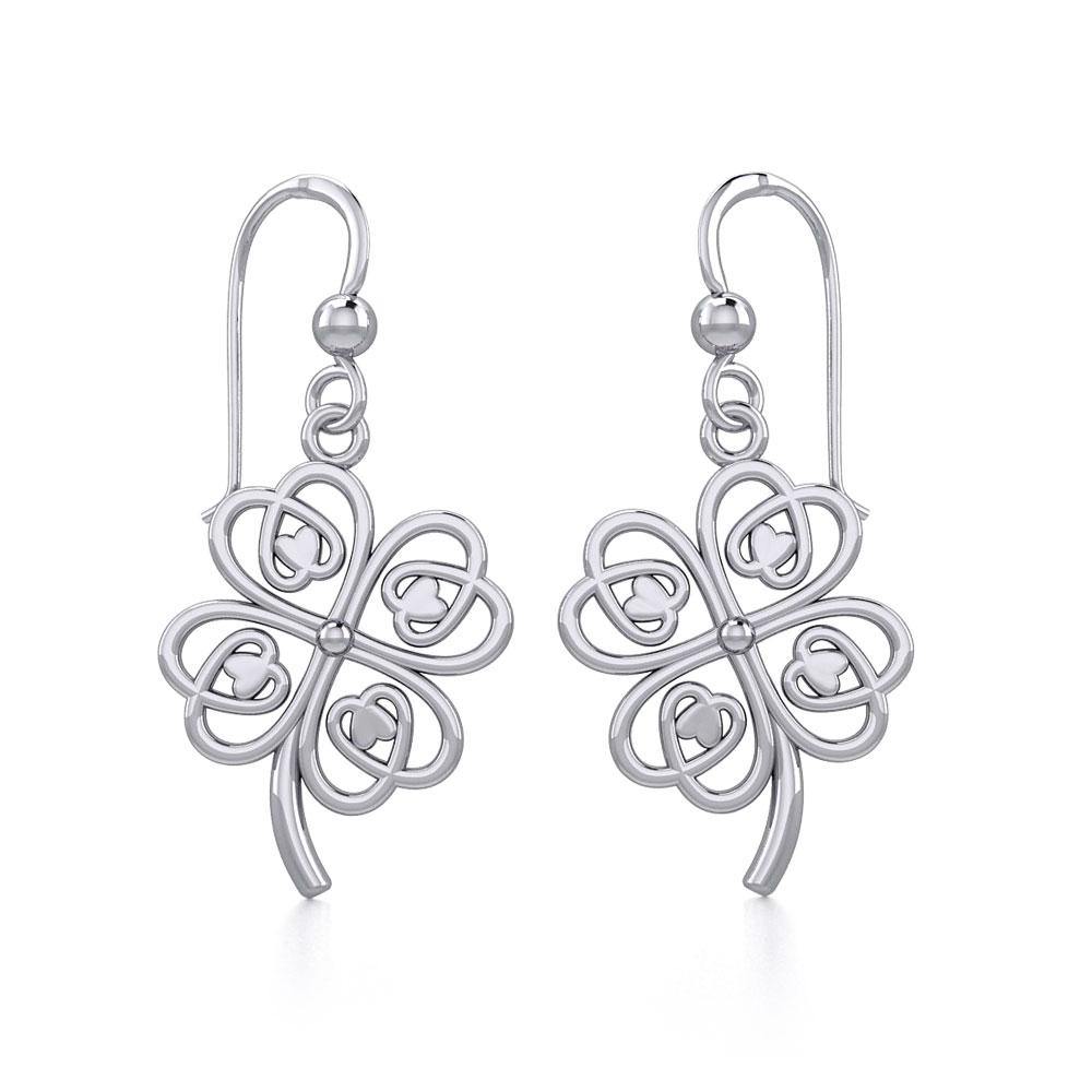 Lucky Four Leaf Clover Silver Earrings TER1842 - Jewelry