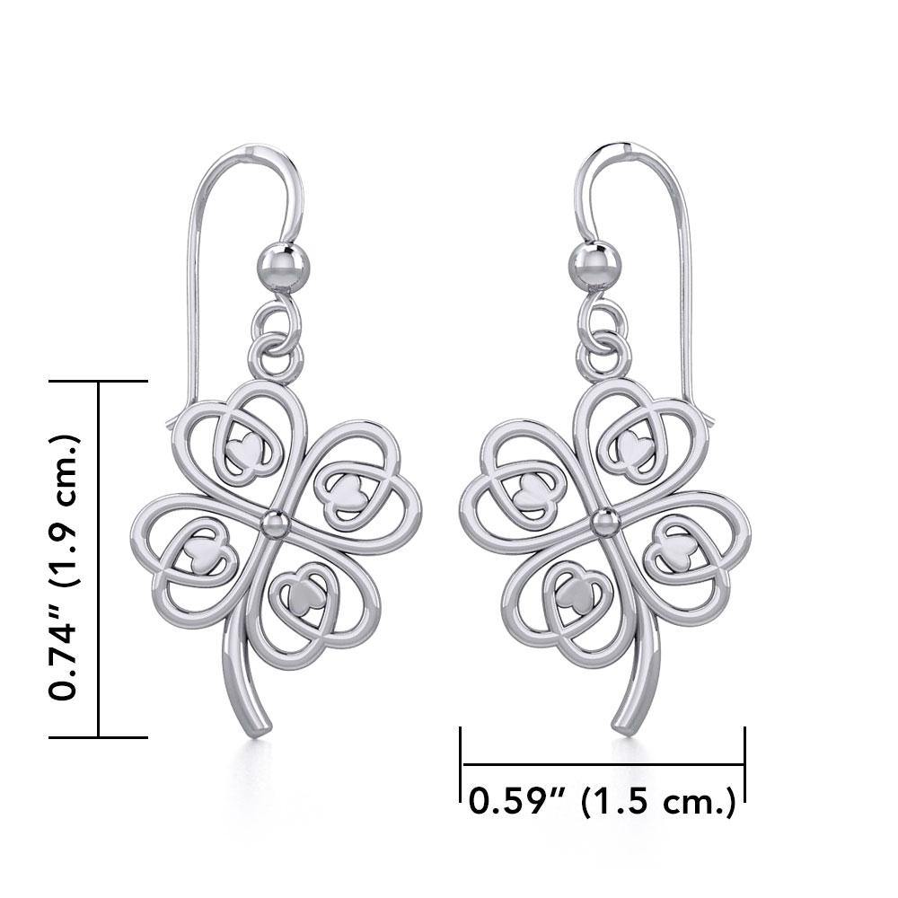 Lucky Four Leaf Clover Silver Earrings TER1842 - Jewelry