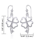 Four Leaf Clover with Trinity Knot Silver Earrings TER1848 - Jewelry