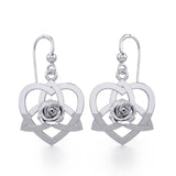 Trinity in Heart with Rose Silver Earrings TER1850 - Jewelry