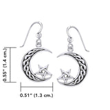 The Star on Celtic Crescent Moon Silver Earrings TER1852 - Jewelry