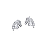 Equestrian Horse Silver Post Earrings TER1872 - Jewelry