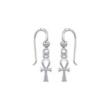 Egyptian Small Ankh Silver Earrings TER1891