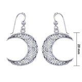 Spiral Crescent Moon Sterling Silver Earrings TER1895 - Jewelry
