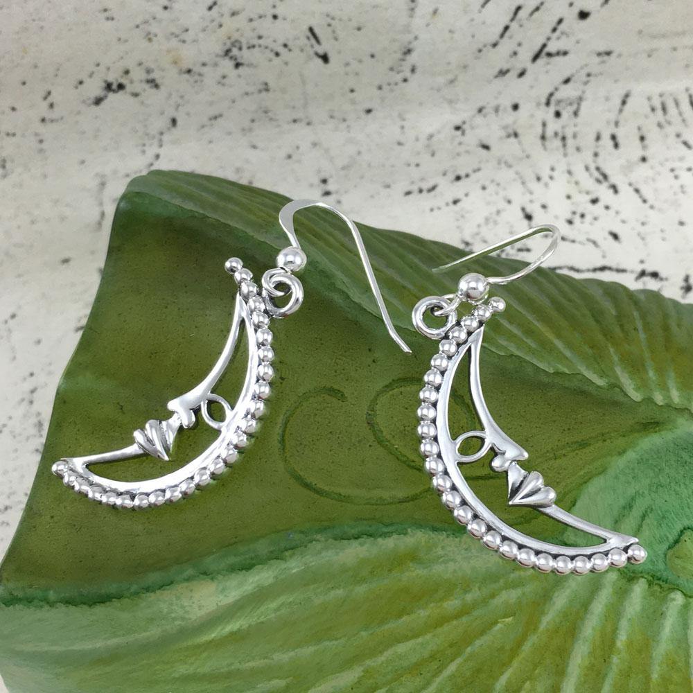 Crescent Moon Silver Earrings TER1904 - Jewelry