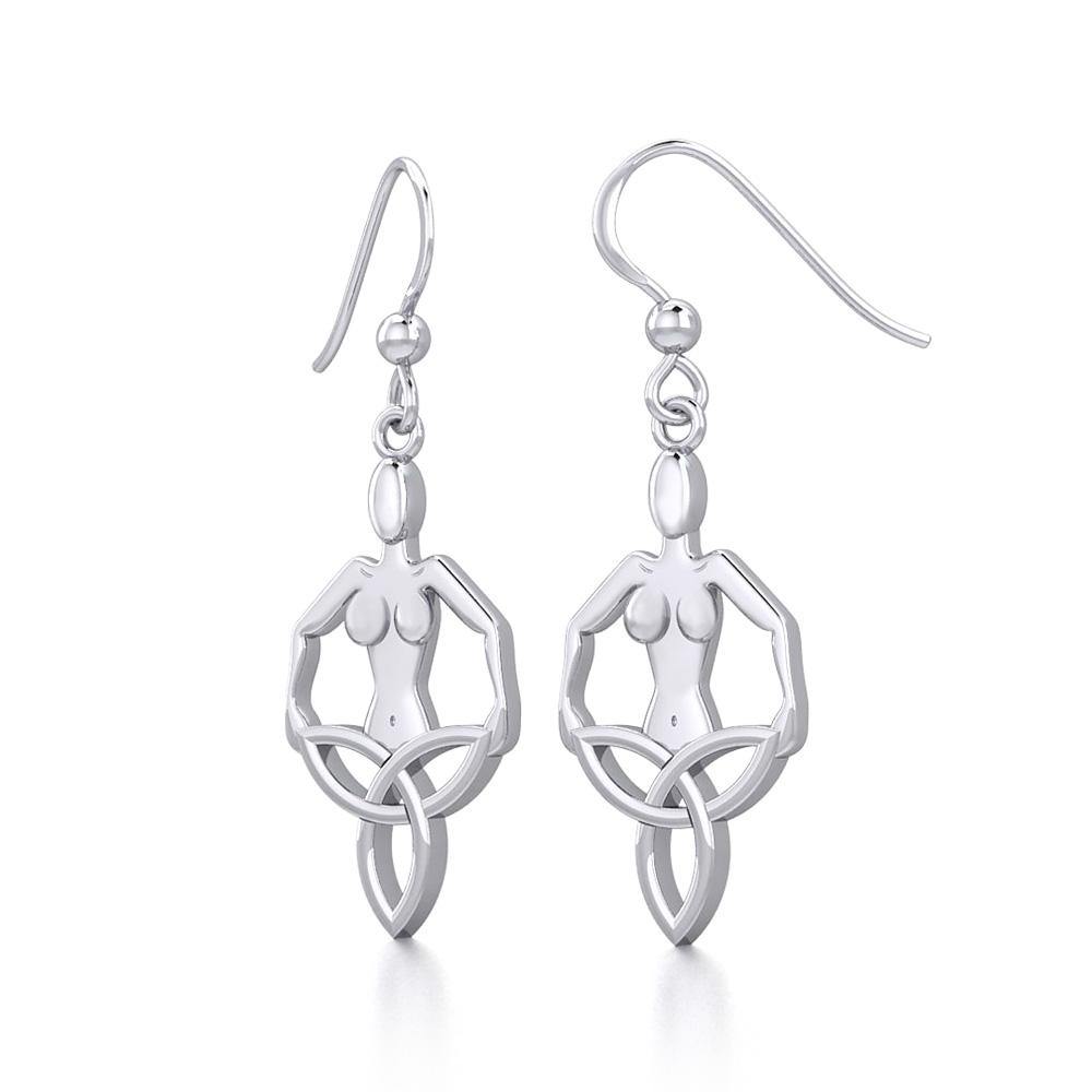 Celtic Trinity Knot Goddess Silver Earrings TER1917 - Jewelry