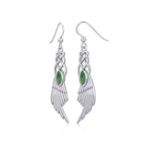 Celtic Knot Angel Wing Silver Earrings with Marquise Gemstone TER1928 - Jewelry