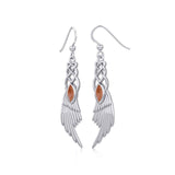 Celtic Knot Angel Wing Silver Earrings with Marquise Gemstone TER1928 - Jewelry