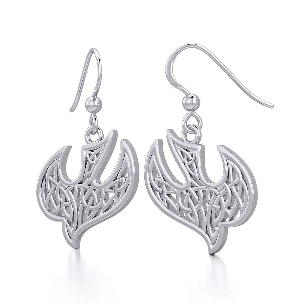 Celtic Knotwork Bird Silver Earrings TER1932 - Jewelry