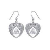Feel the Tranquil in Angels Wings Silver Earrings with Triquetra TER1944 - Jewelry