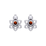 Svadhisthana Sacral Chakra Sterling Silver Post Earrings with Gemstone TER2038