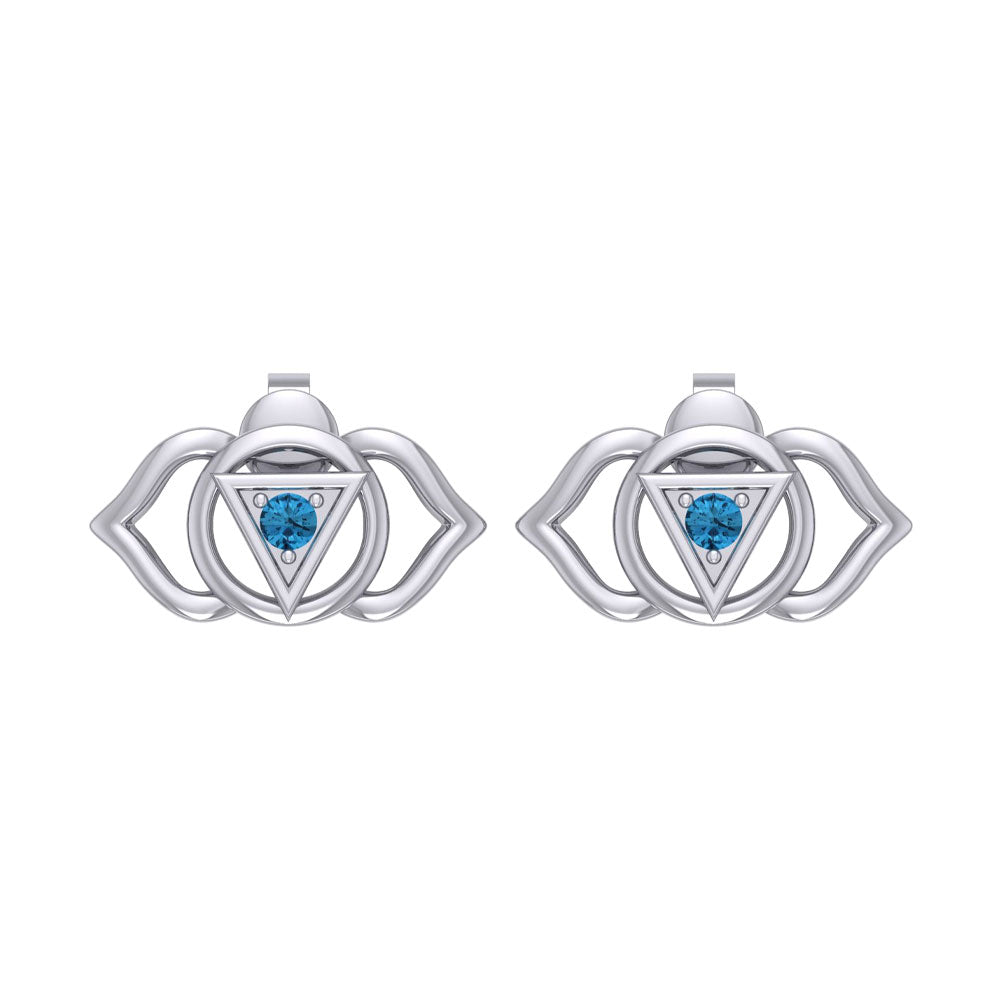 Ajna Third Eye Chakra Sterling Silver Post Earrings TER2042