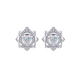 Manipura Solar Plexus Chakra Sterling Silver Post Earrings TER2043