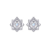 Manipura Solar Plexus Chakra Sterling Silver Post Earrings TER2043