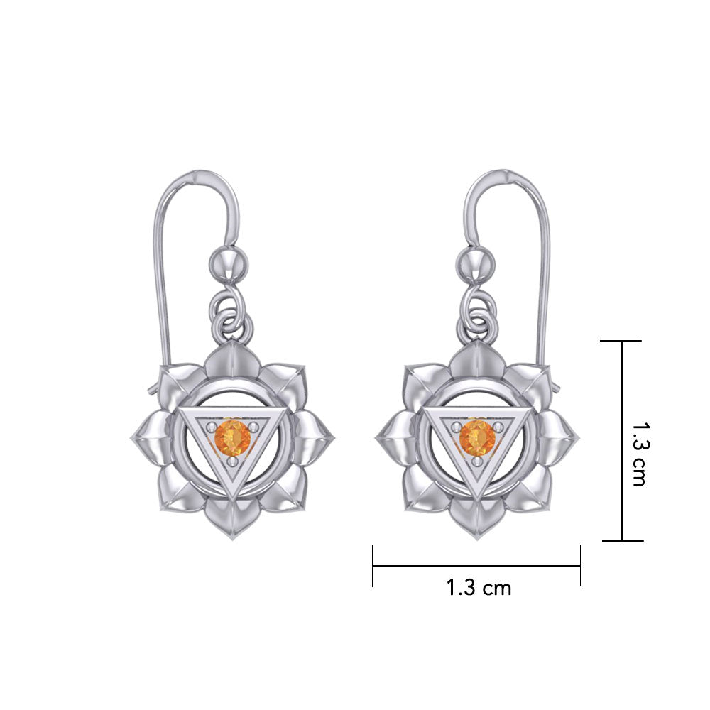 Manipura Solar Plexus Chakra Sterling Silver Earrings TER2044