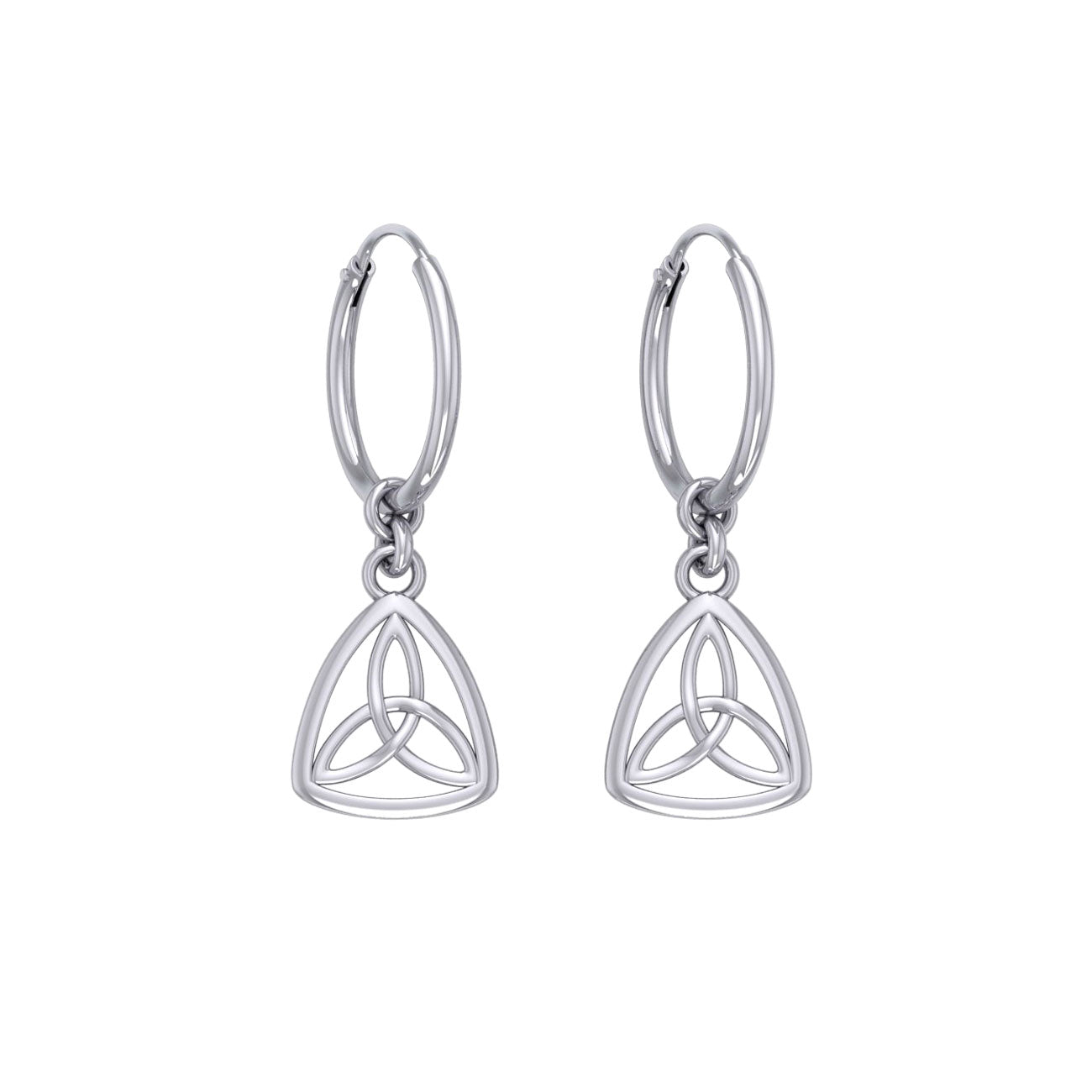 Adorned by the timeless Celtic Triquetra ~ Sterling Silver Jewelry Hoop Earrings TER2053