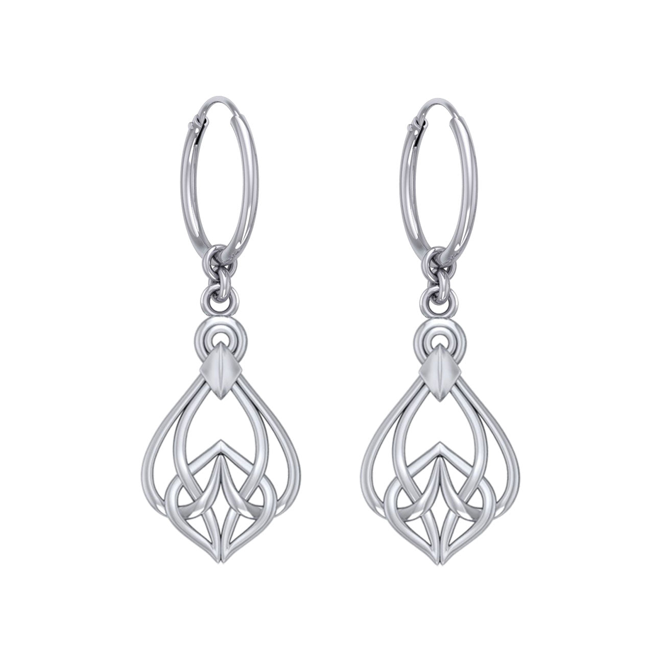 Celtic Knotwork Silver Hoop Earrings TER2054