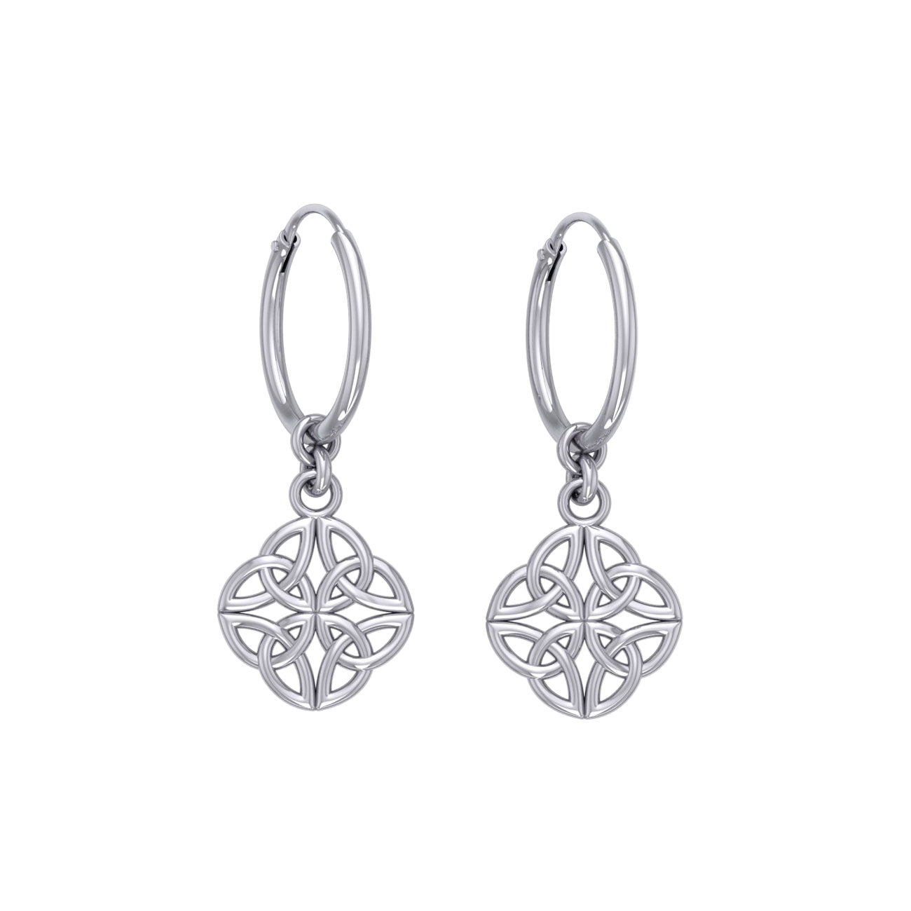Celtic Knotwork Silver Hoop Earrings TER2055