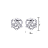 Celtic Heart And Triquetra Post Earrings TER2160