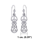Peace, Celtic Heart and Recovery Silver Earrings TER2170